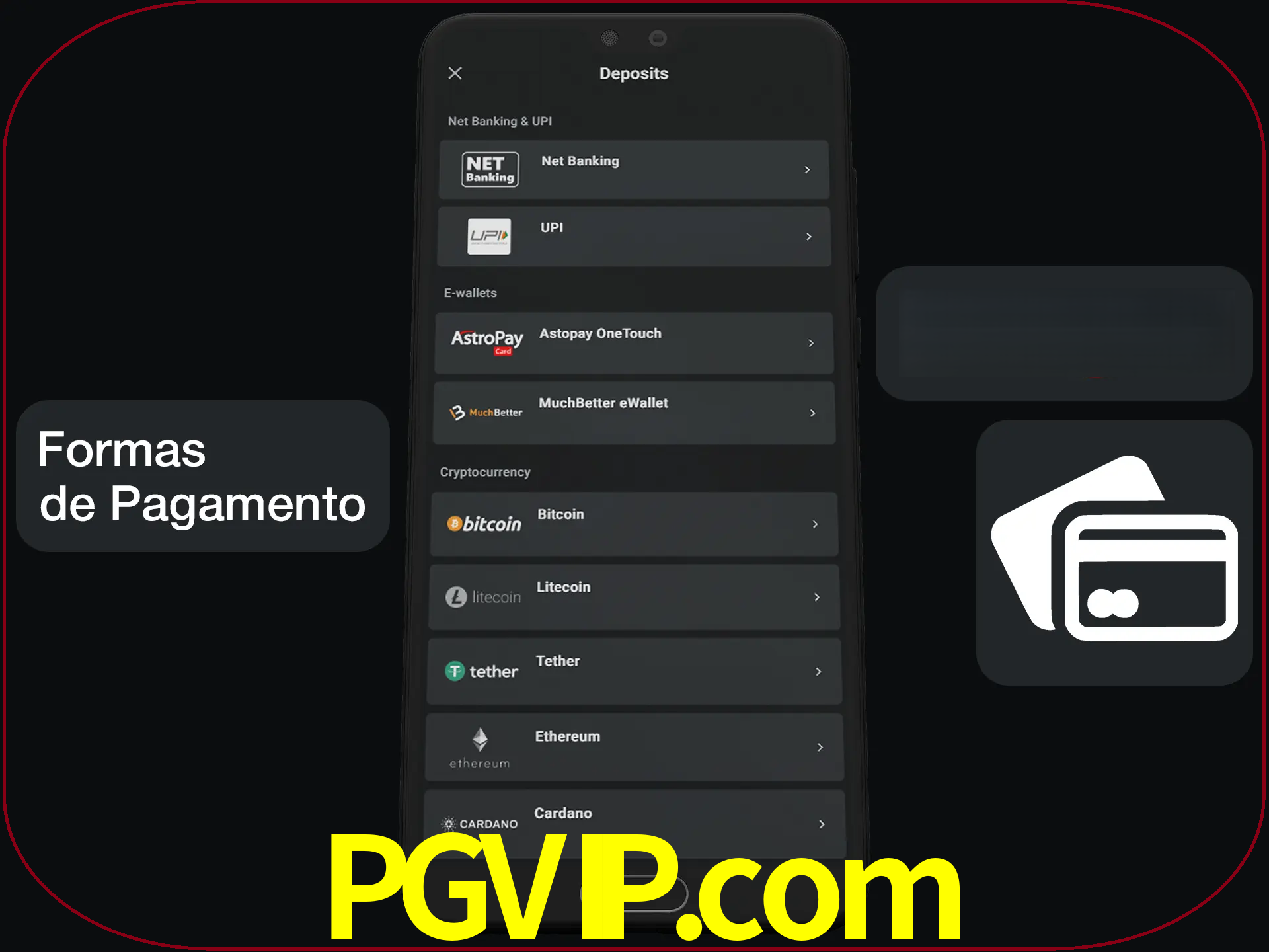 Escolha a forma de pagamento de sua preferência.